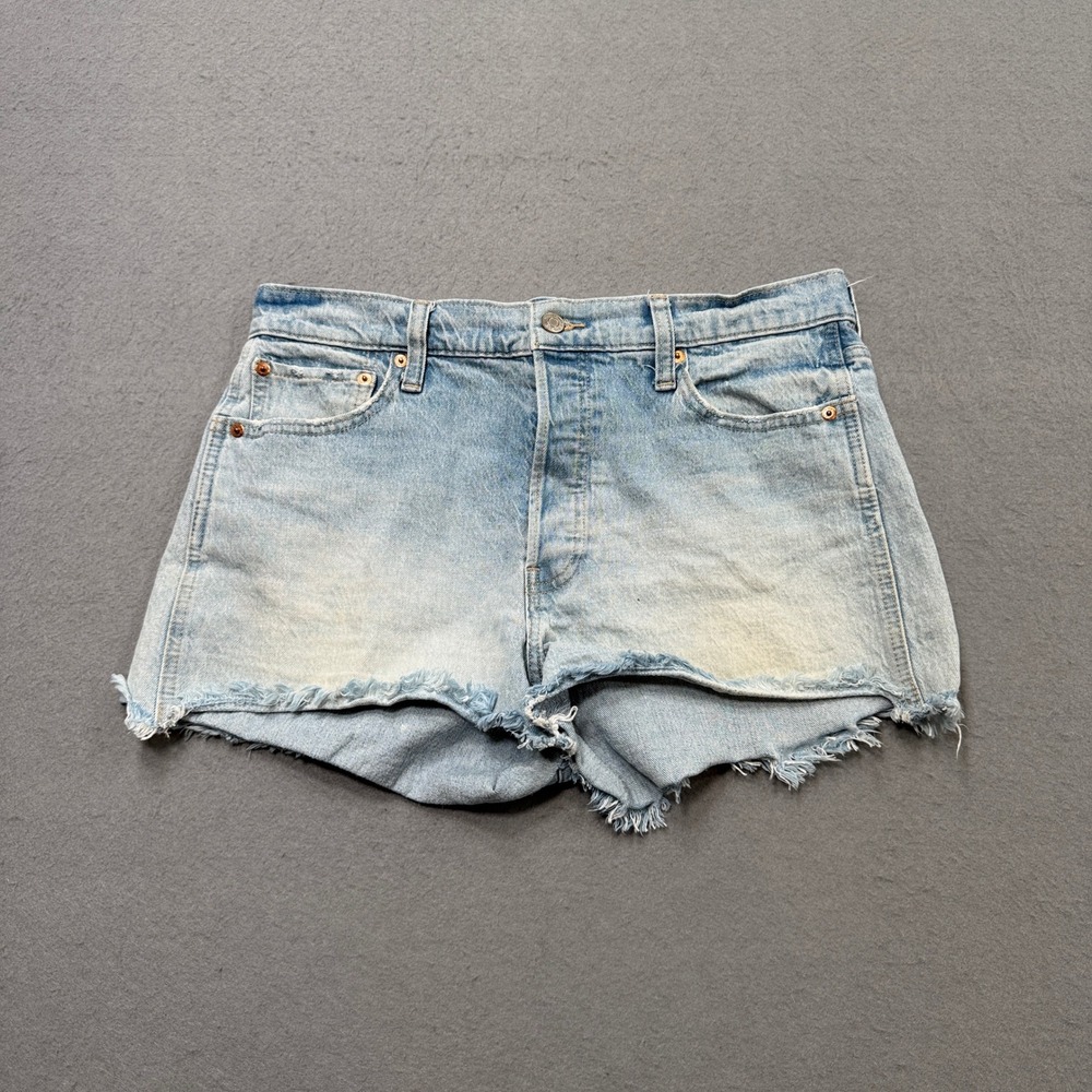 GAP Cheeky Shorts Women's 12/31 Blue Light Wash Cut Off High Rise Streetwear Y2K